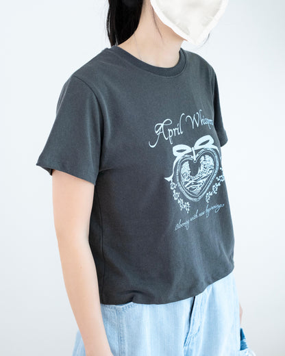 透薄心型圖案Tee