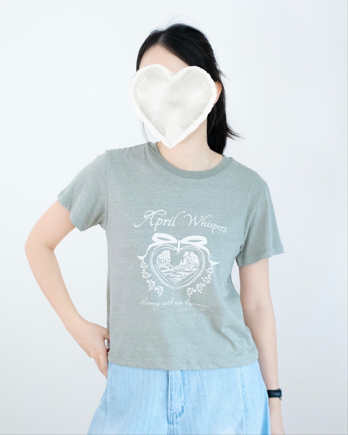 透薄心型圖案Tee