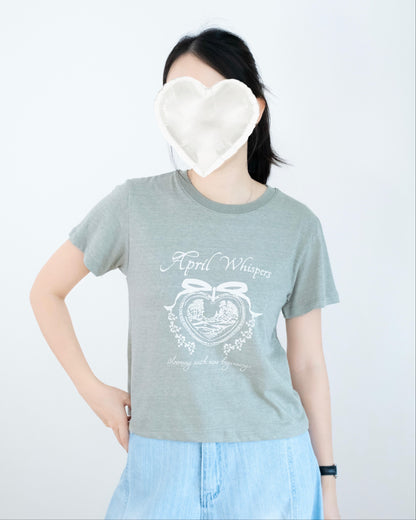 透薄心型圖案Tee