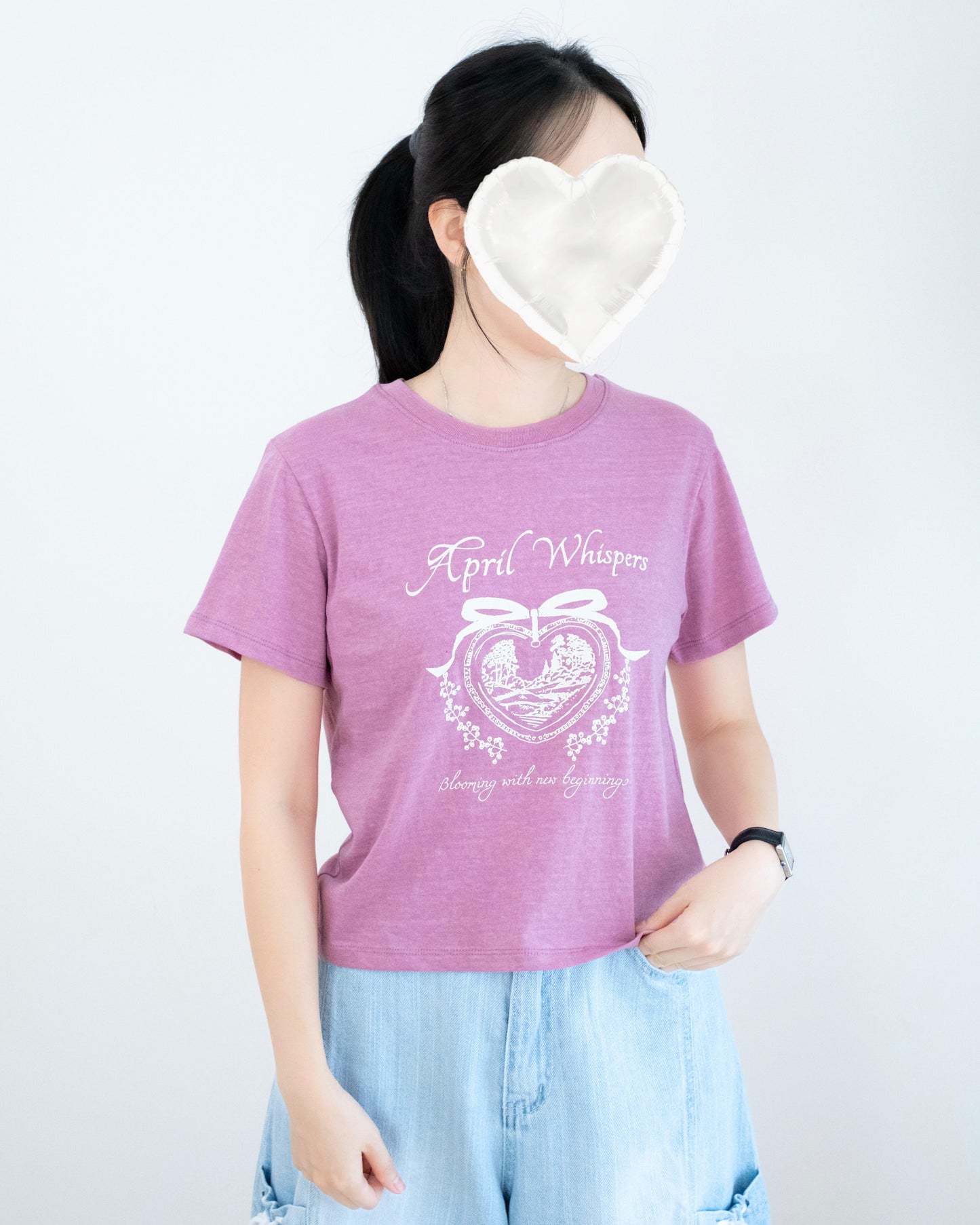 透薄心型圖案Tee