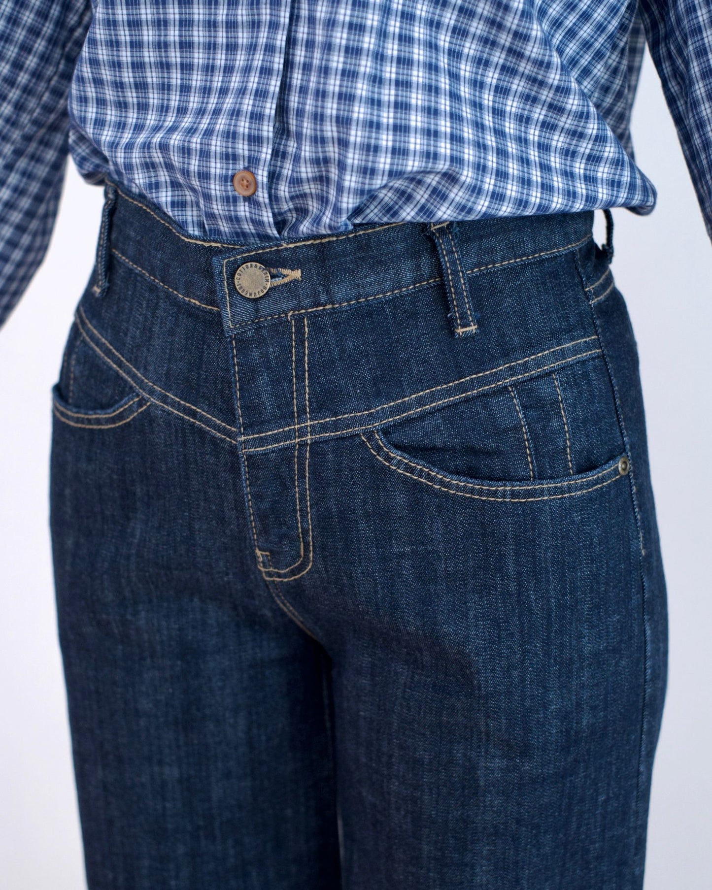 韓國小v車骨直筒牛仔褲