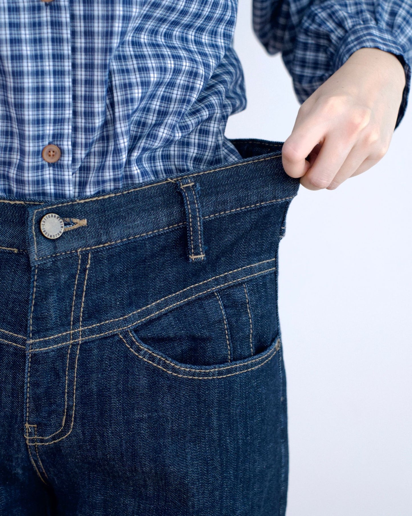 韓國小v車骨直筒牛仔褲