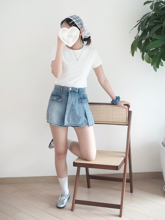 Howluk 高腰牛仔裙褲