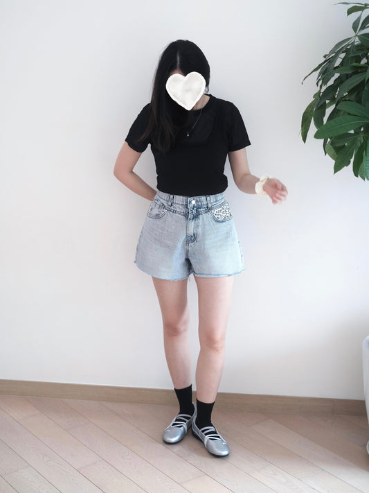 Howluk 豹紋牛仔短褲