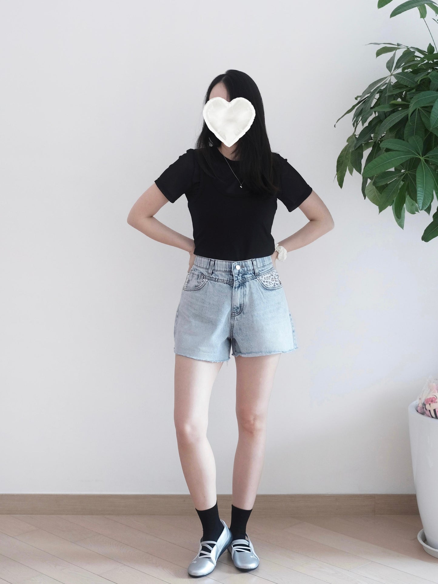 Howluk 豹紋牛仔短褲