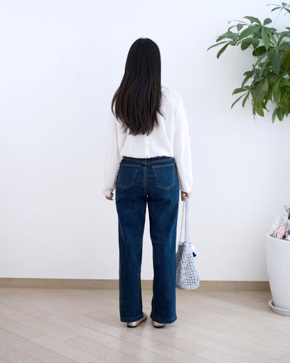 Howluk 薄絨毛直筒口袋牛仔褲