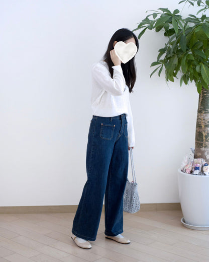 Howluk 薄絨毛直筒口袋牛仔褲