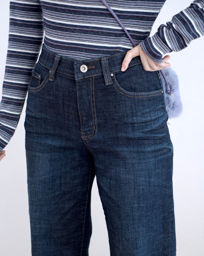 Howluk 薄絨直筒牛仔褲