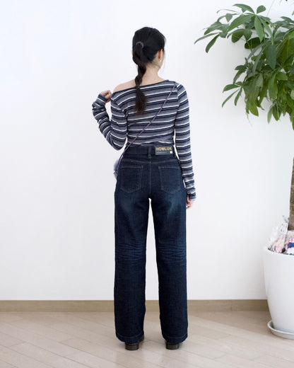 Howluk 薄絨直筒牛仔褲