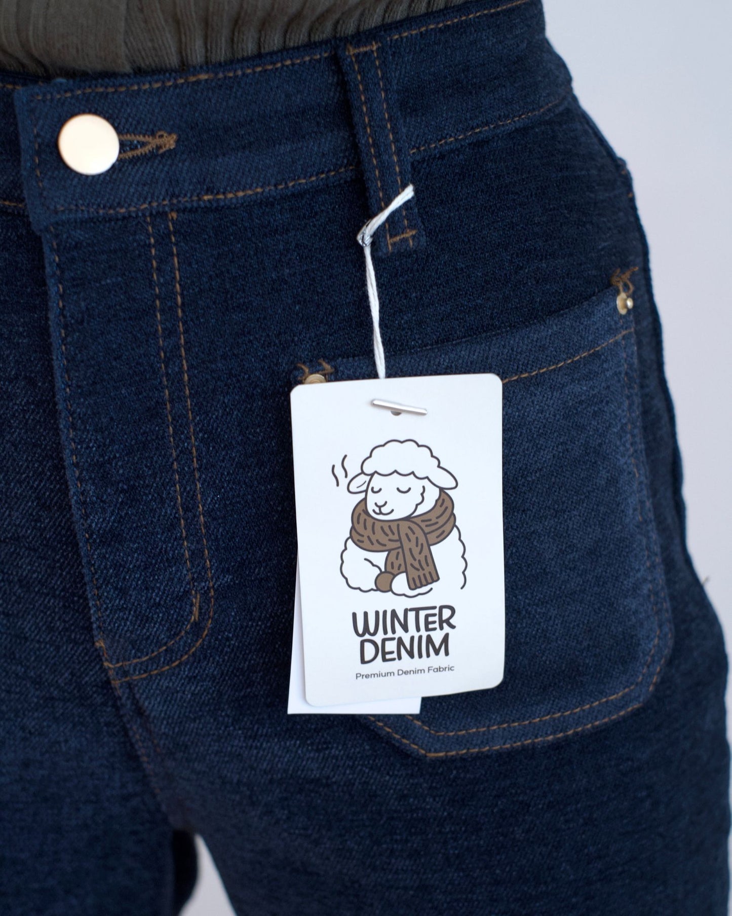 Howluk 口袋絨毛喇叭牛仔褲