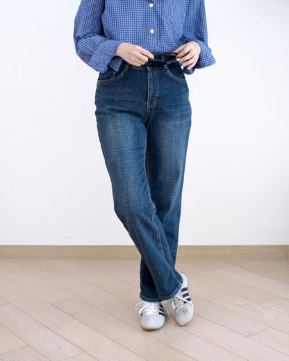 Howluk 薄絨直腳牛仔褲