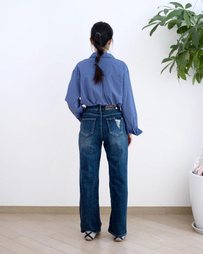 Howluk 薄絨直腳牛仔褲