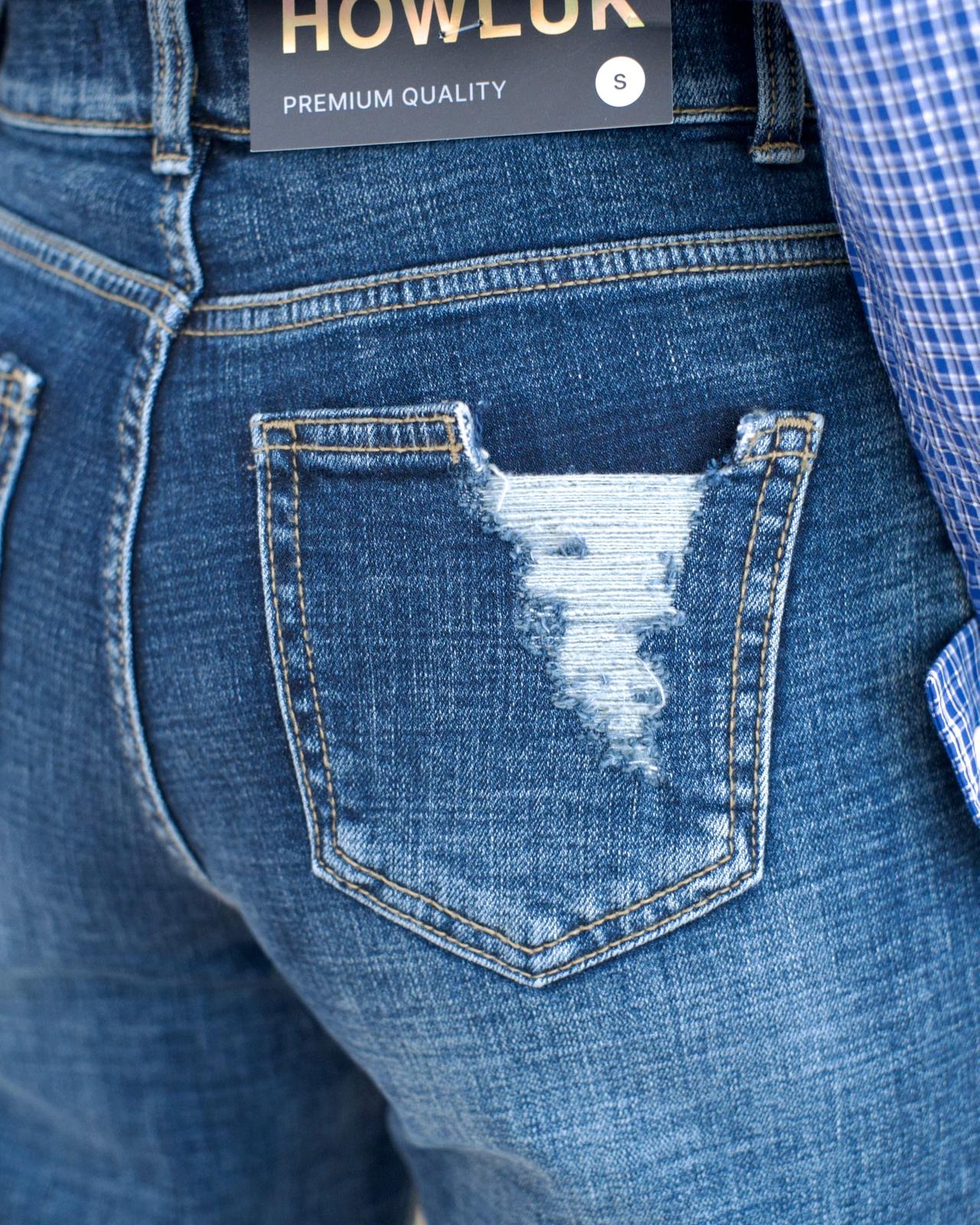 Howluk 薄絨直腳牛仔褲