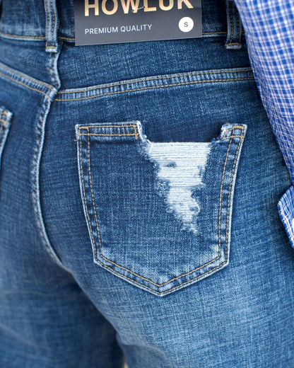 Howluk 薄絨直腳牛仔褲
