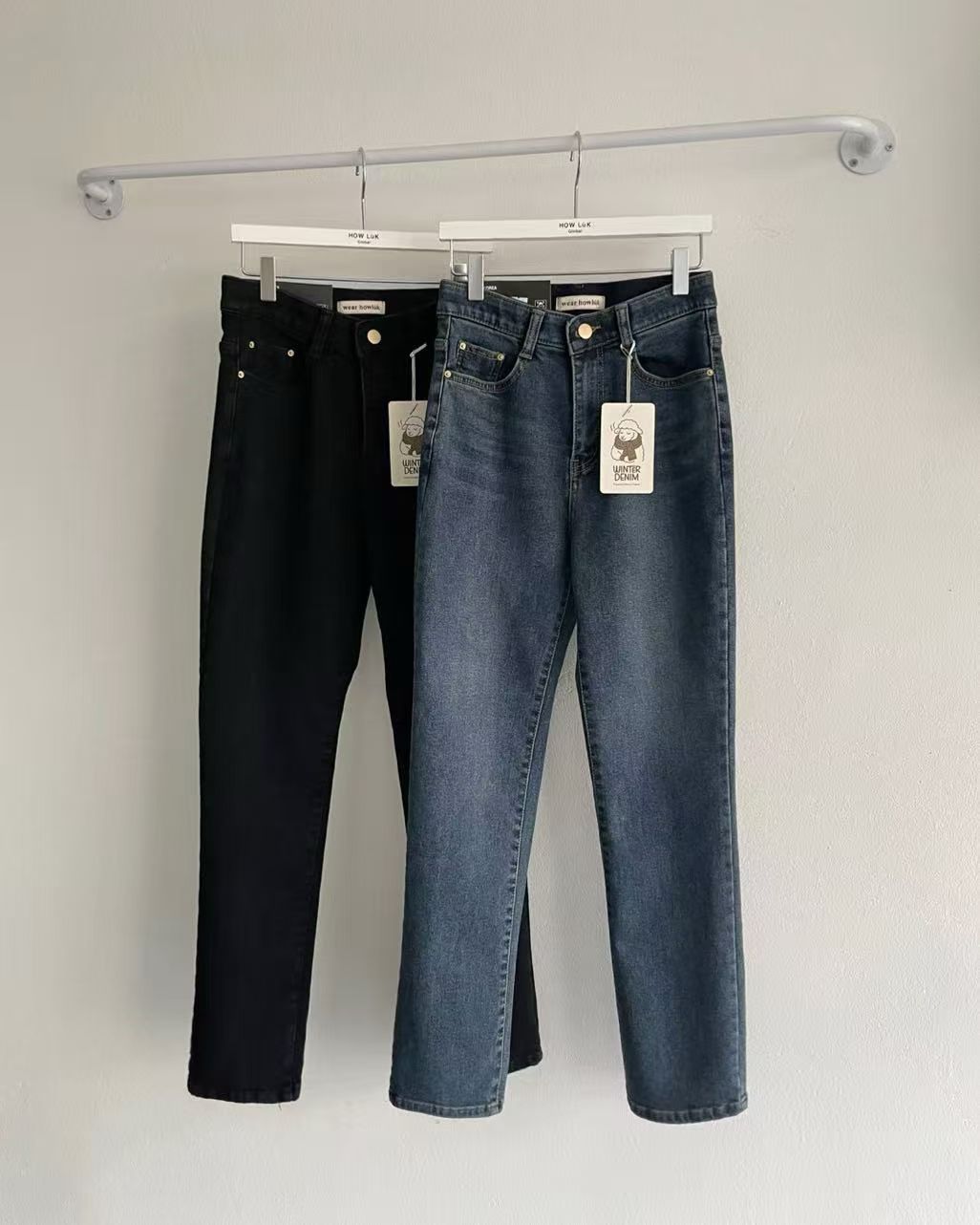 Howluk 內刷毛貼腳牛仔褲