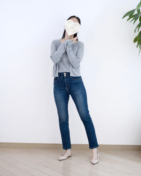 Howluk 絨毛窄腳牛仔褲