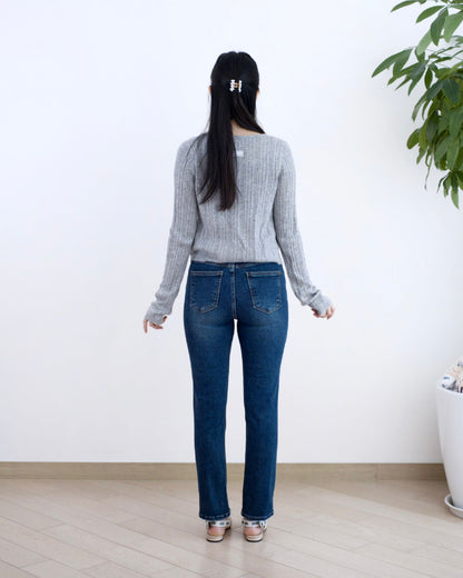 Howluk 絨毛窄腳牛仔褲