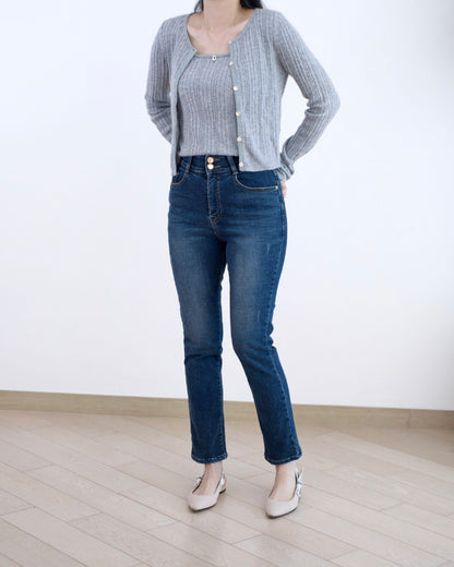 Howluk 絨毛窄腳牛仔褲