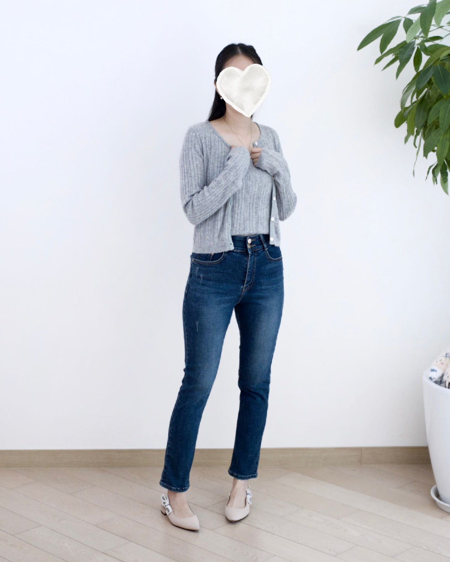 Howluk 絨毛窄腳牛仔褲