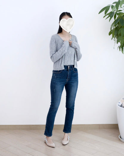 Howluk 絨毛窄腳牛仔褲