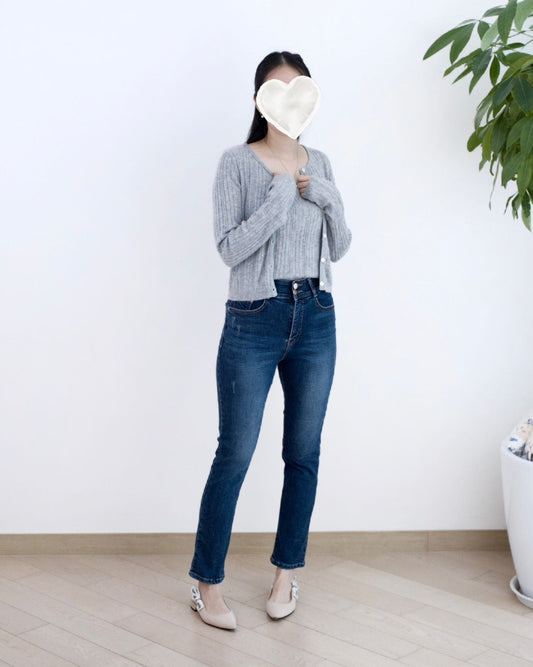 Howluk 絨毛窄腳牛仔褲