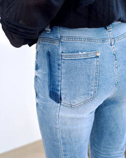 Howluk 併接洗水微喇叭牛仔褲