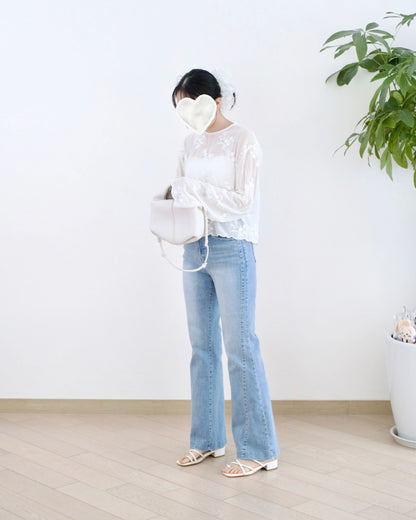 Howluk 車骨洗水微喇叭牛仔褲