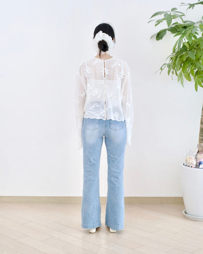 Howluk 車骨洗水微喇叭牛仔褲