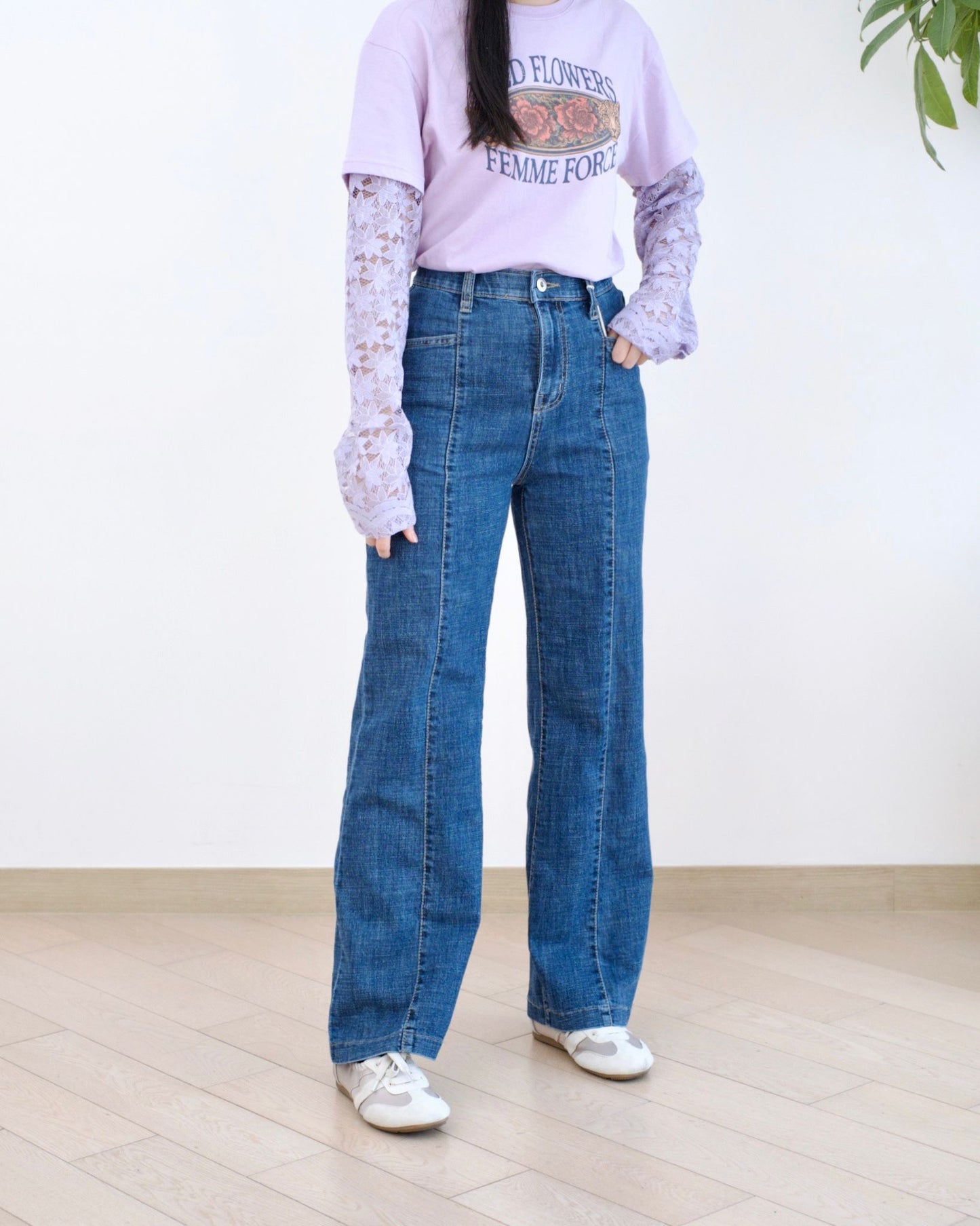 Howluk 車骨直筒牛仔褲