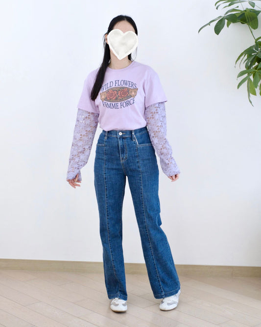 Howluk 車骨直筒牛仔褲