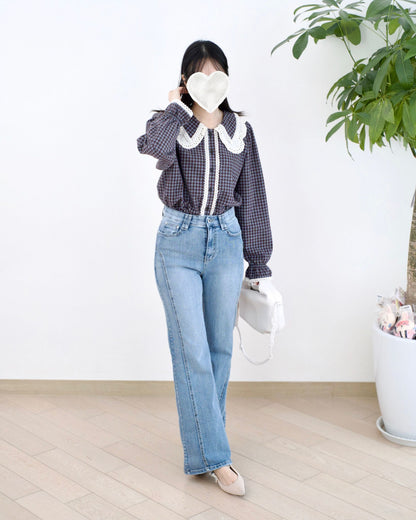 Howluk 併接洗水微喇叭牛仔褲