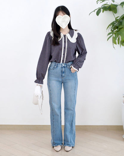 Howluk 併接洗水微喇叭牛仔褲