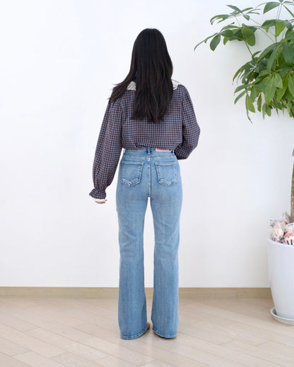 Howluk 併接洗水微喇叭牛仔褲