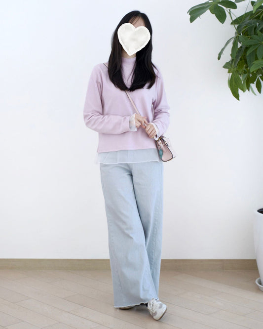 Howluk 粉色系闊筒休閑褲