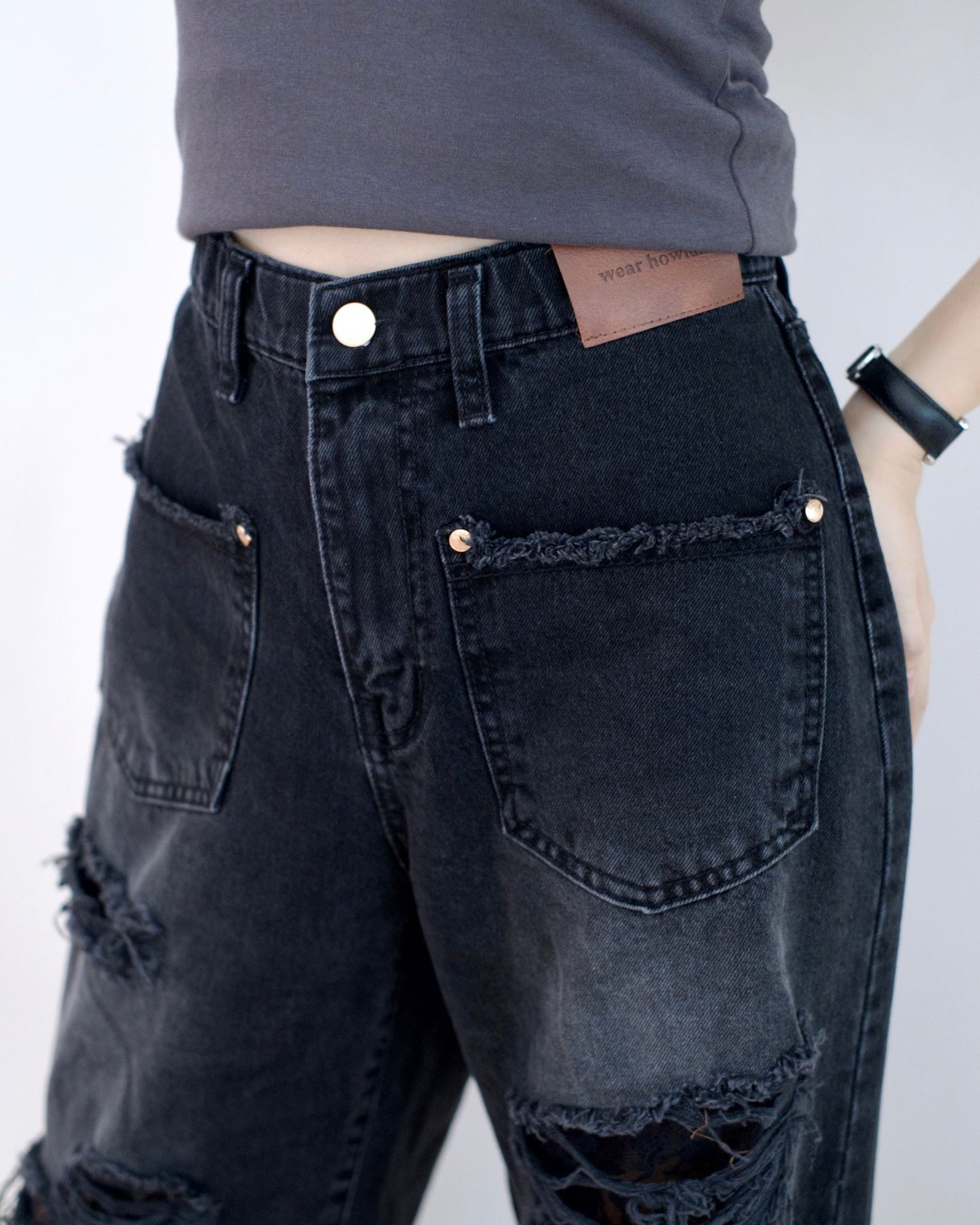 Howluk Lace破洞牛仔褲