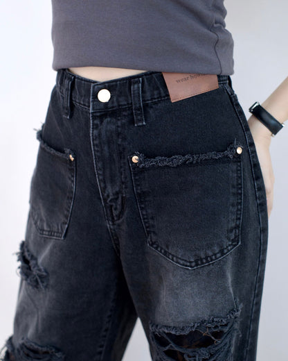 Howluk Lace破洞牛仔褲