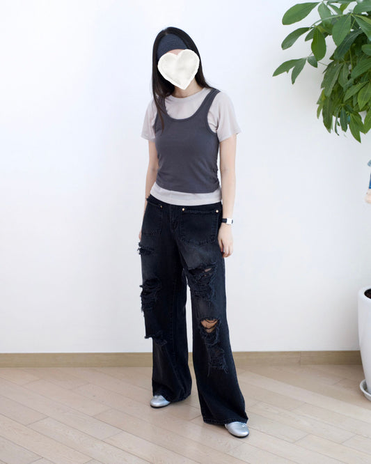 Howluk Lace破洞牛仔褲