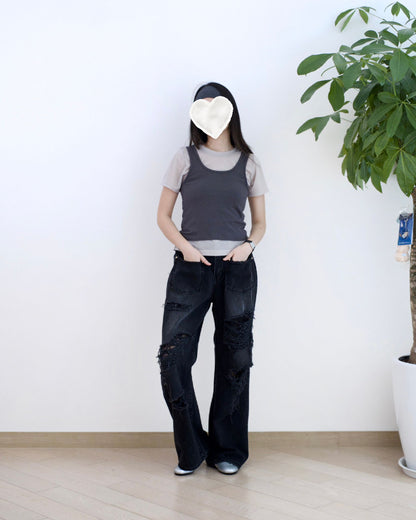 Howluk Lace破洞牛仔褲