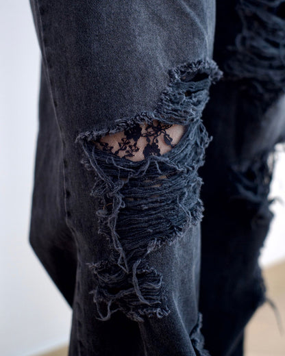 Howluk Lace破洞牛仔褲