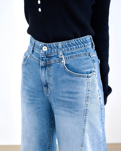 Howluk 小V腰線闊腳牛仔褲