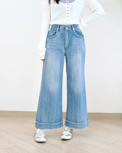 Howluk 高腰九分闊筒牛仔褲