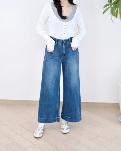 Howluk 高腰九分闊筒牛仔褲