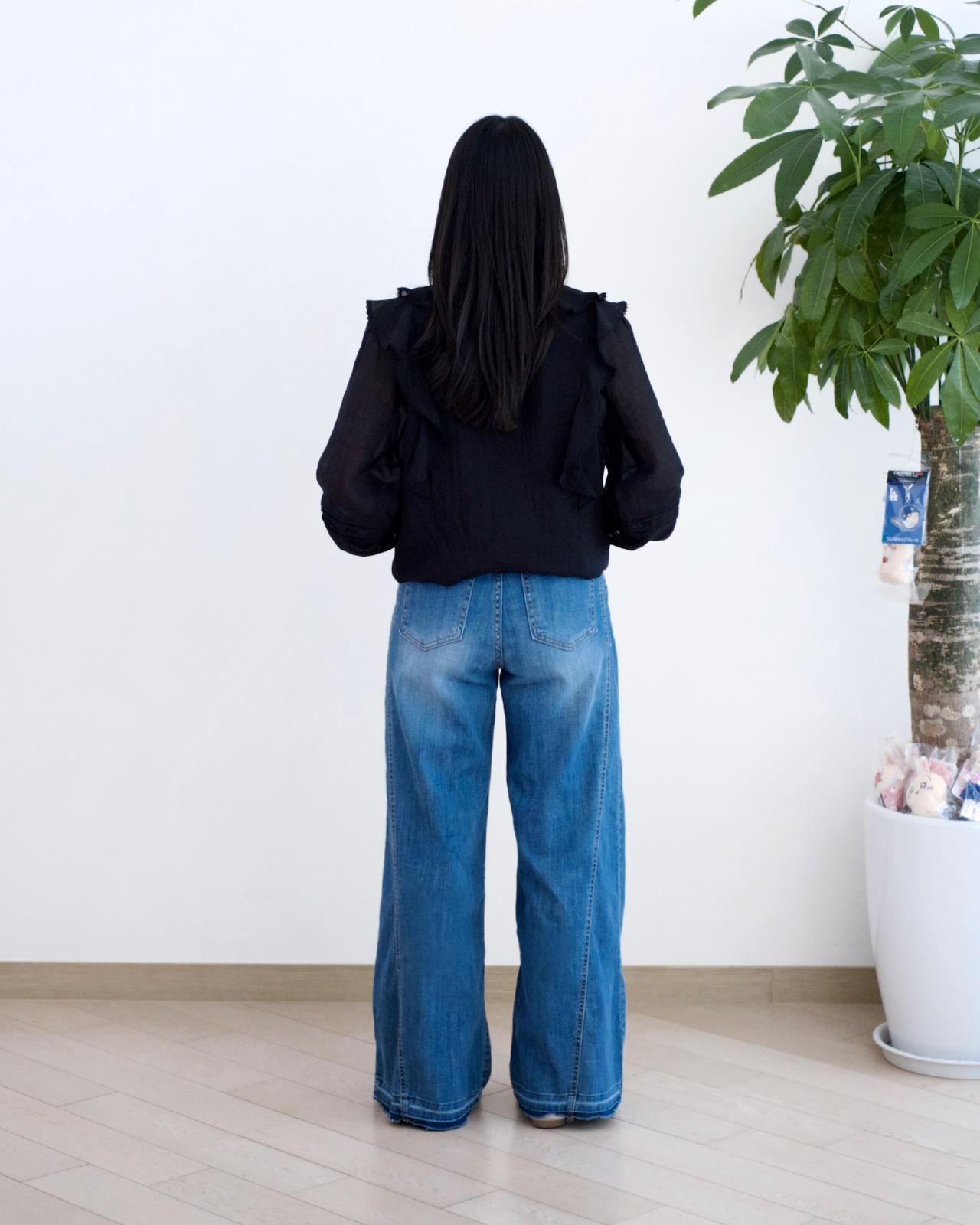 Howluk 洗水併接闊筒牛仔褲