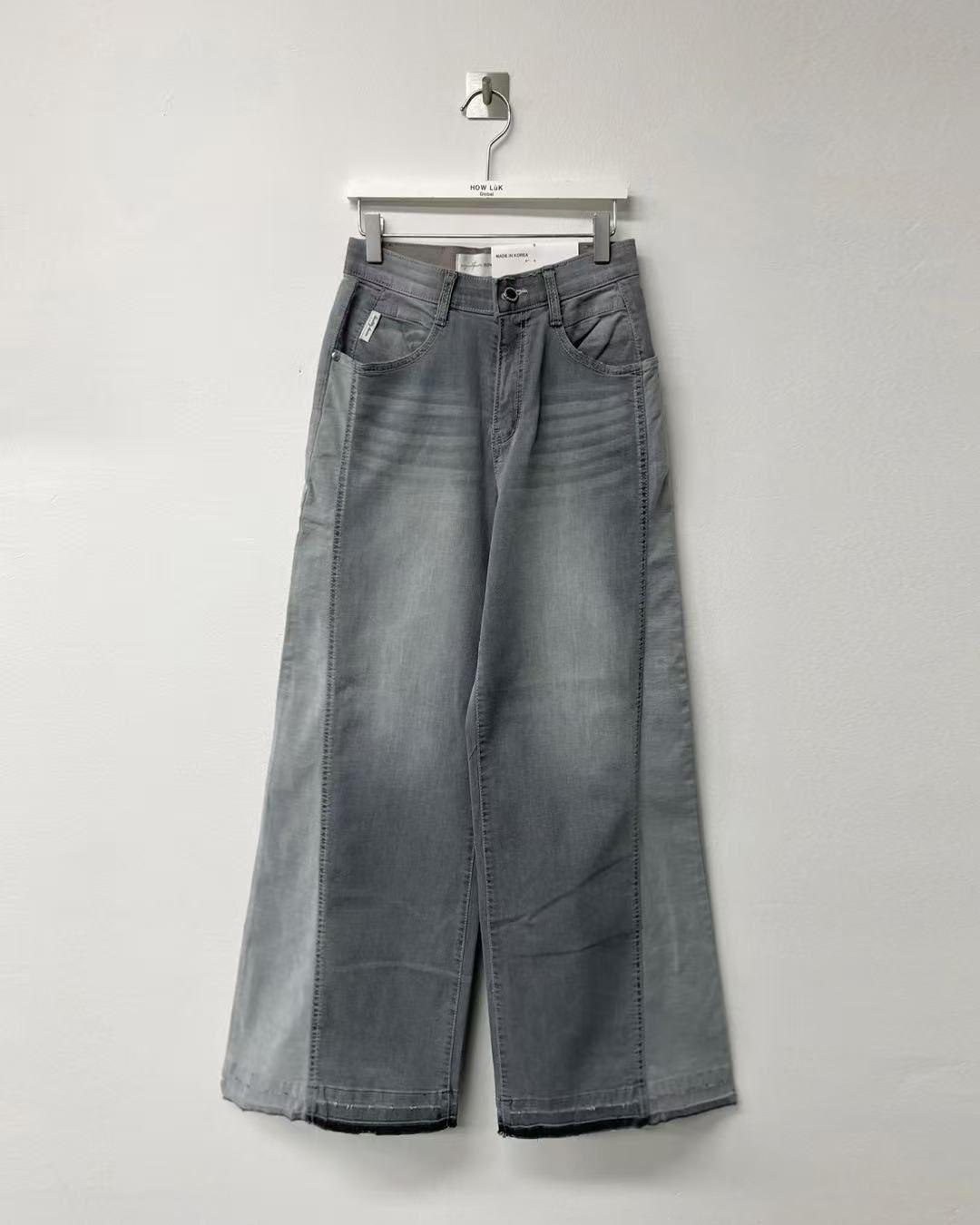Howluk 洗水併接闊筒牛仔褲