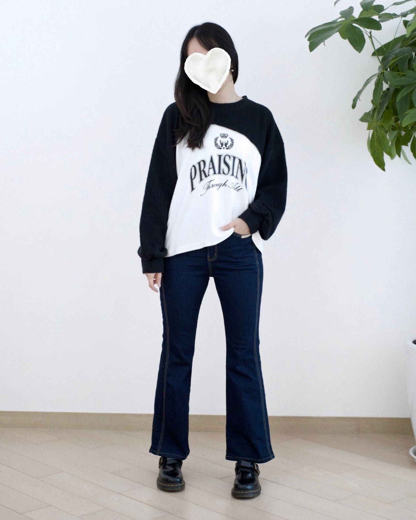 Howluk 側明線微喇叭牛仔褲