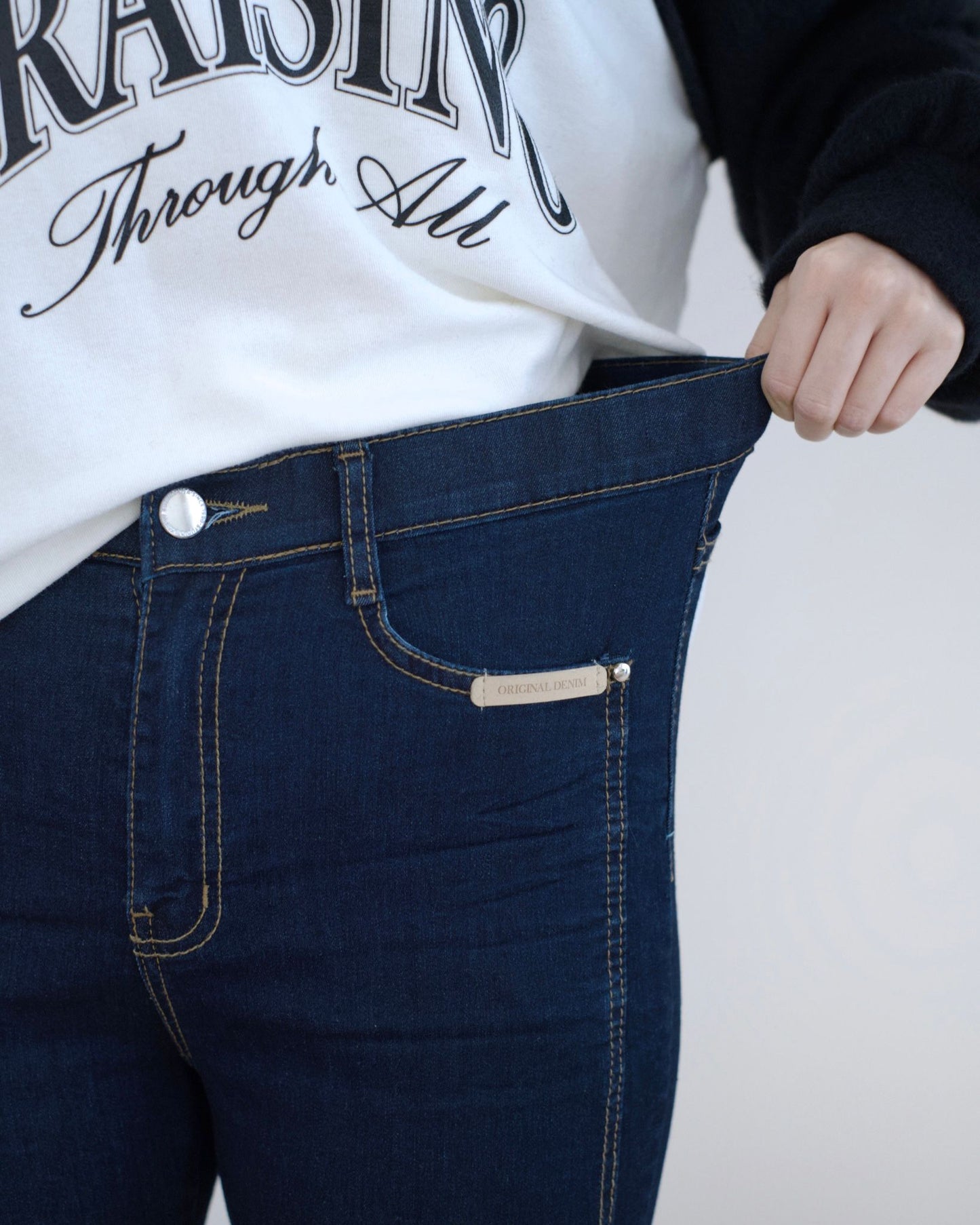 Howluk 側明線微喇叭牛仔褲