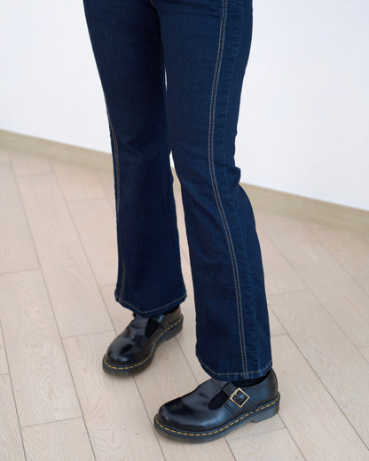 Howluk 側明線微喇叭牛仔褲