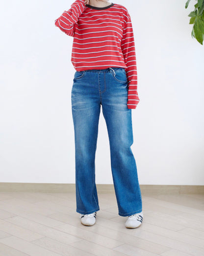 Howluk 全橡根牛奶料直筒牛仔褲