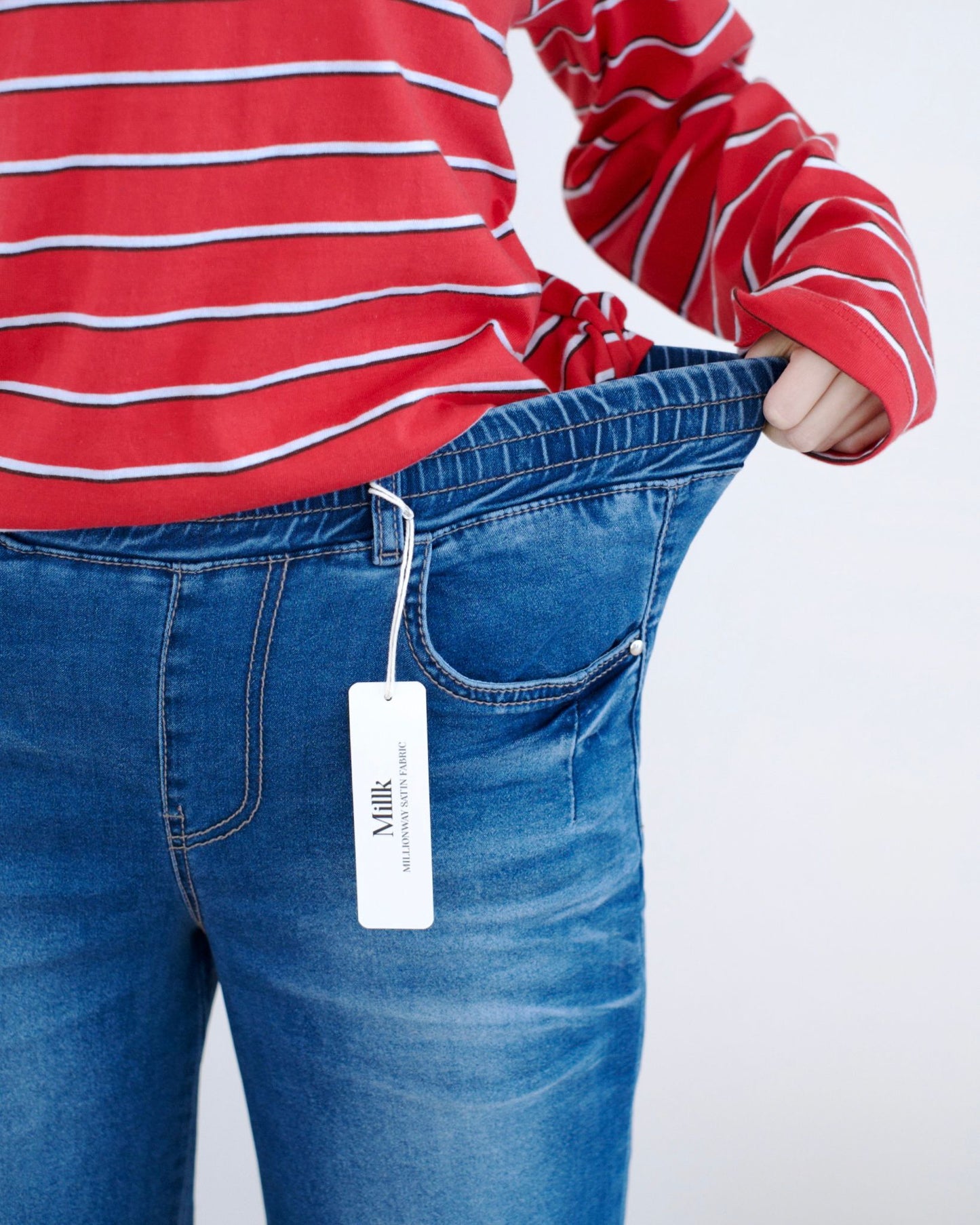 Howluk 全橡根牛奶料直筒牛仔褲