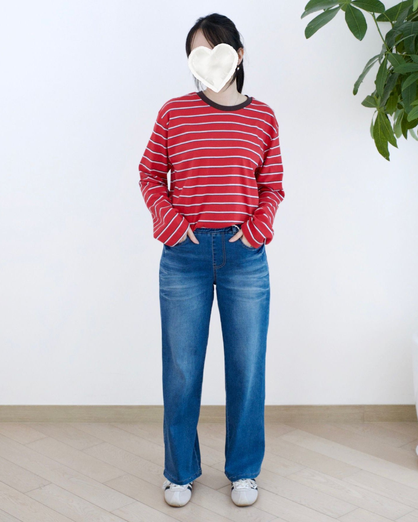 Howluk 全橡根牛奶料直筒牛仔褲